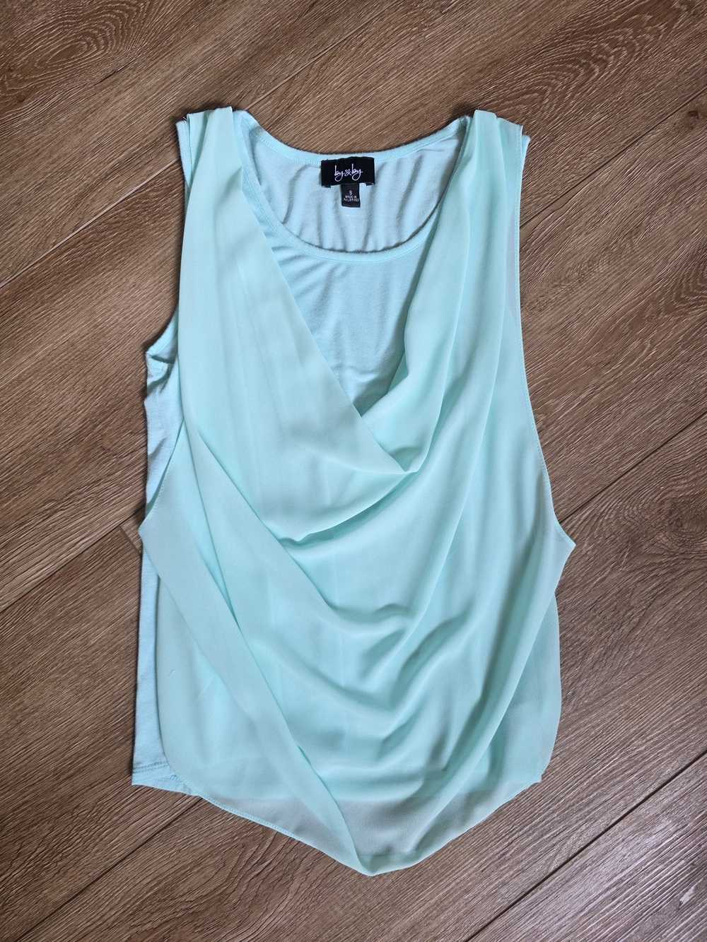 by & by Mint Draped Sleeveless Camisole